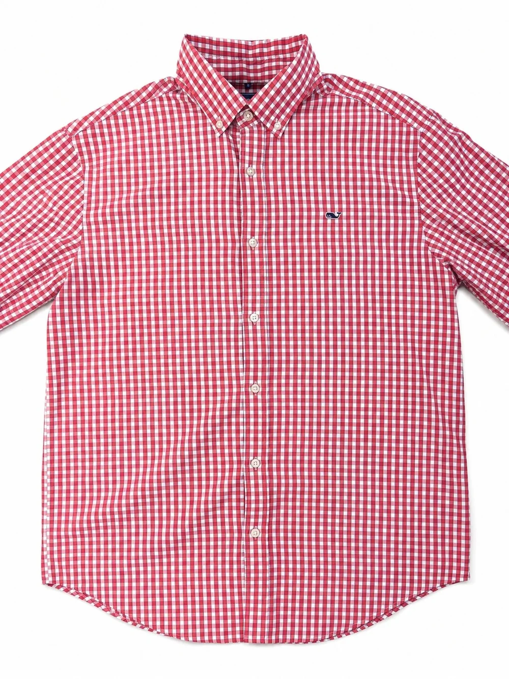 Vineyard Vines Whale Shirt Red Gingham Performance Button Down L